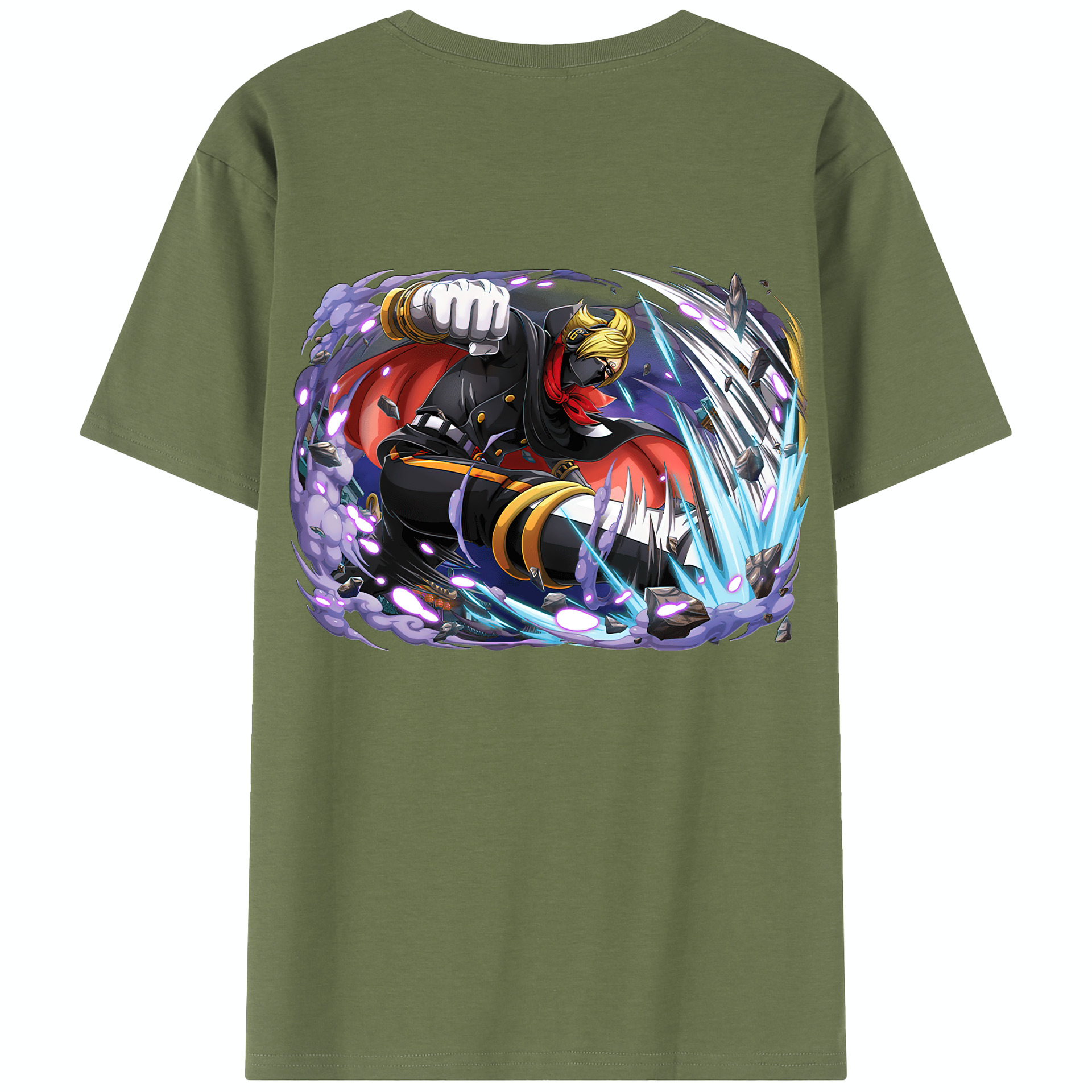 ワンピース ロロノア・ゾロ ONE PIECE Roronoa Zoro 綿100％半袖Tシャツ（背面プリント）